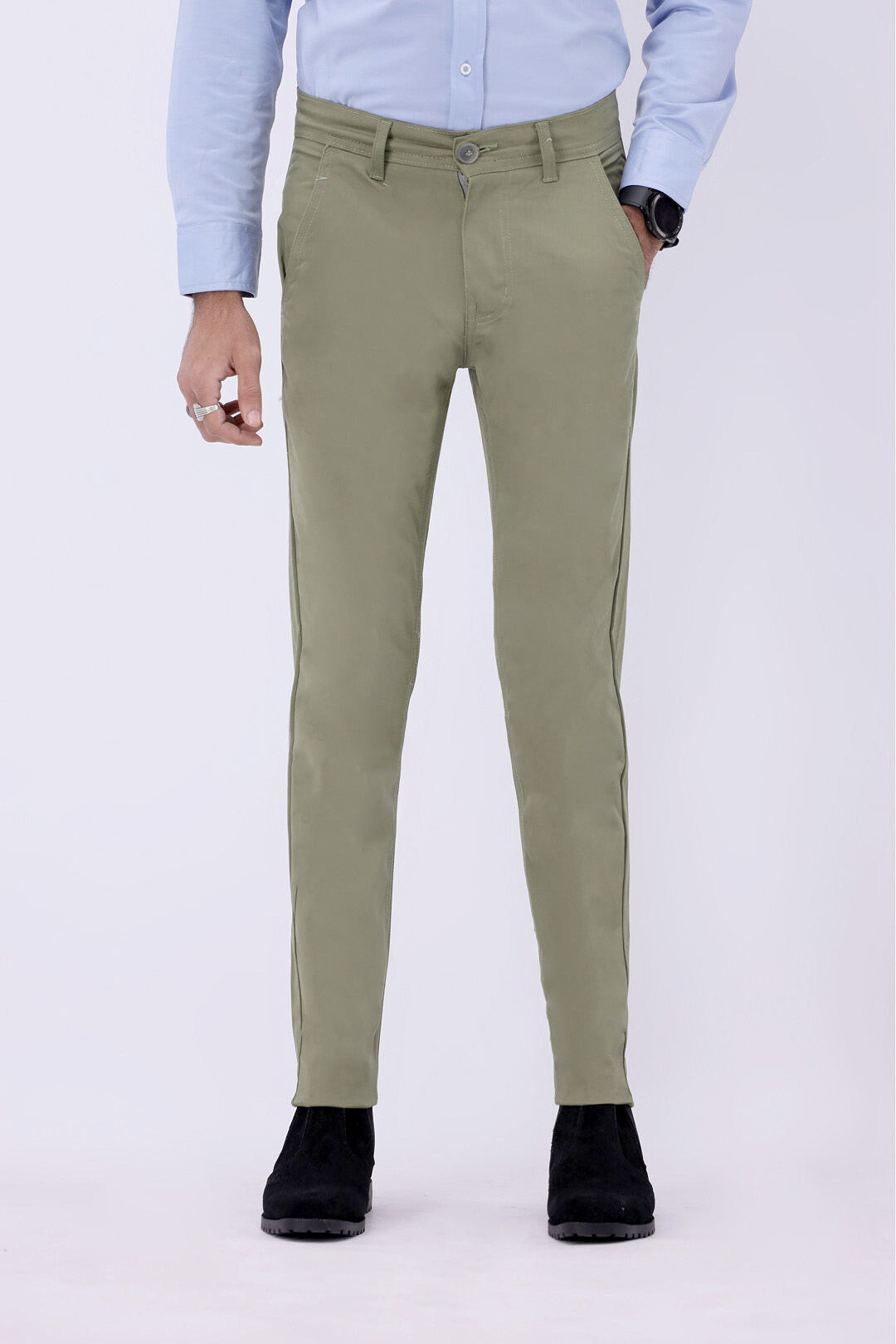 FT Cotton Chinos Pant - Olive Green