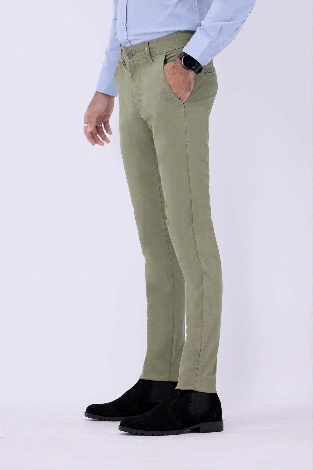 FT Cotton Chinos Pant - Olive Green