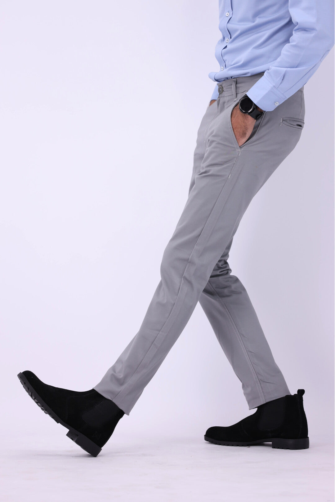 FT Cotton Chinos Pant - Grey