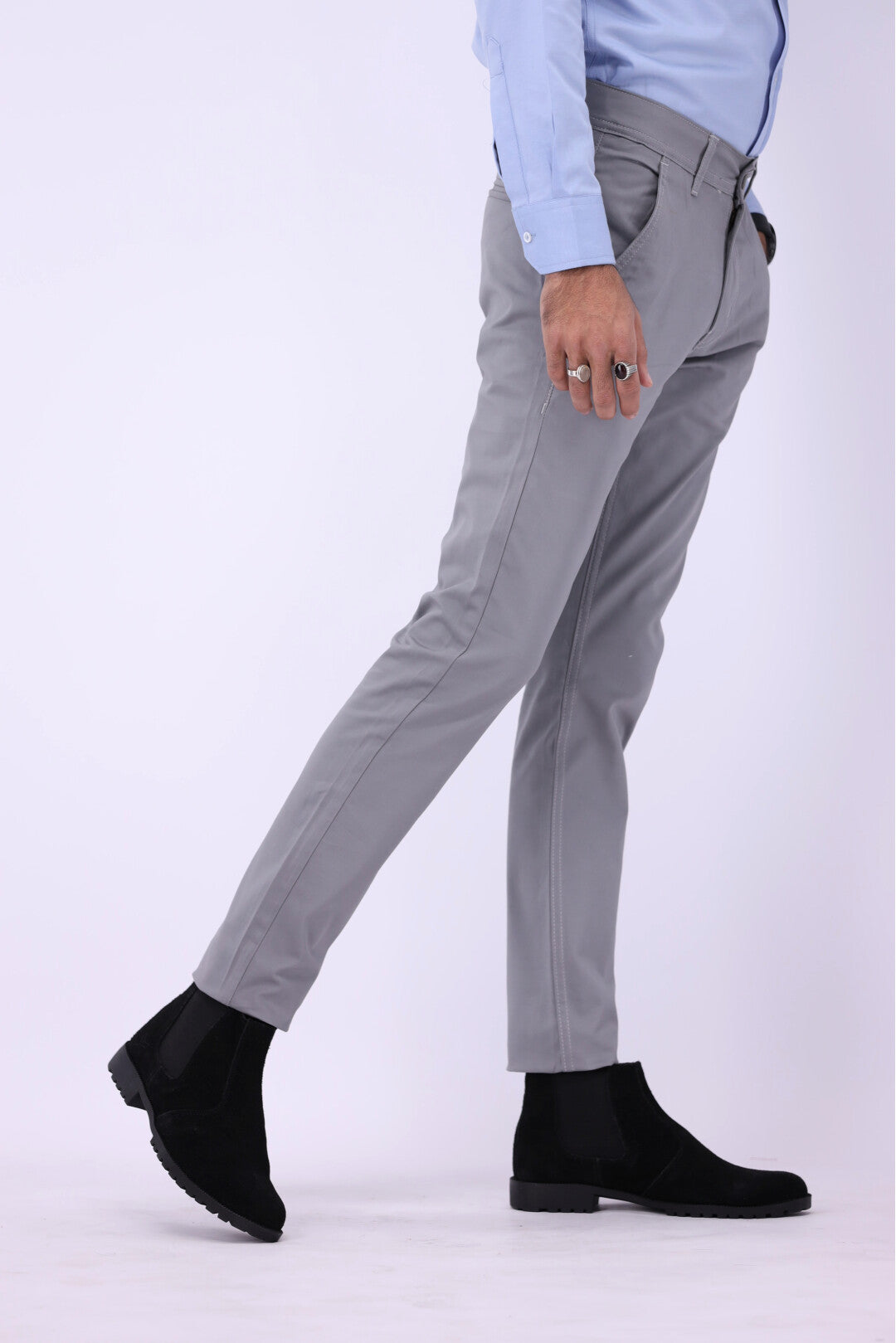 FT Cotton Chinos Pant - Grey