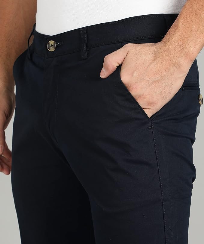 Breezy Blues: Dark Navy Cotton Summer Pants