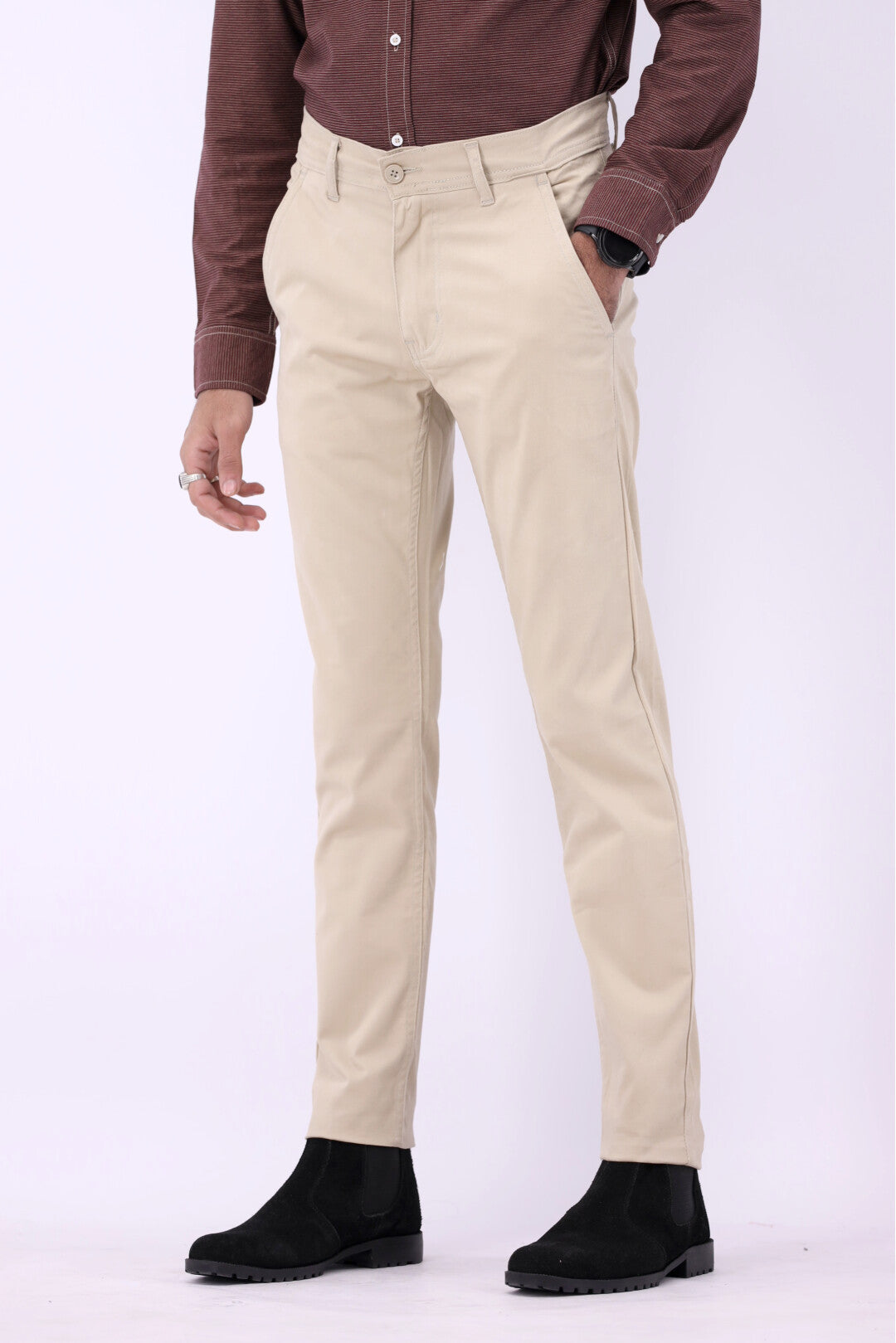 FT Cotton Chinos Pant - Beige