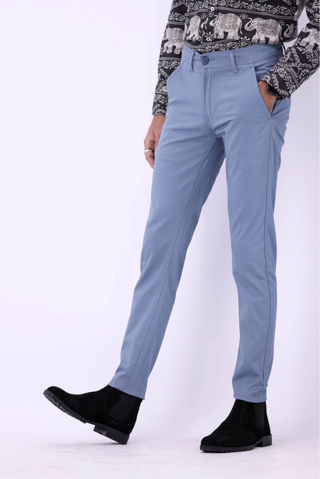 FT Cotton Chinos Pant - Light Blue