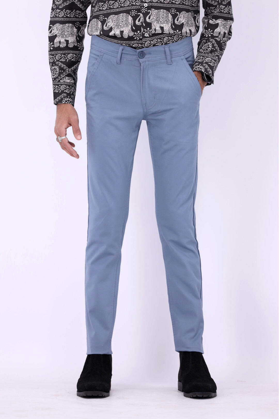 FT Cotton Chinos Pant - Light Blue