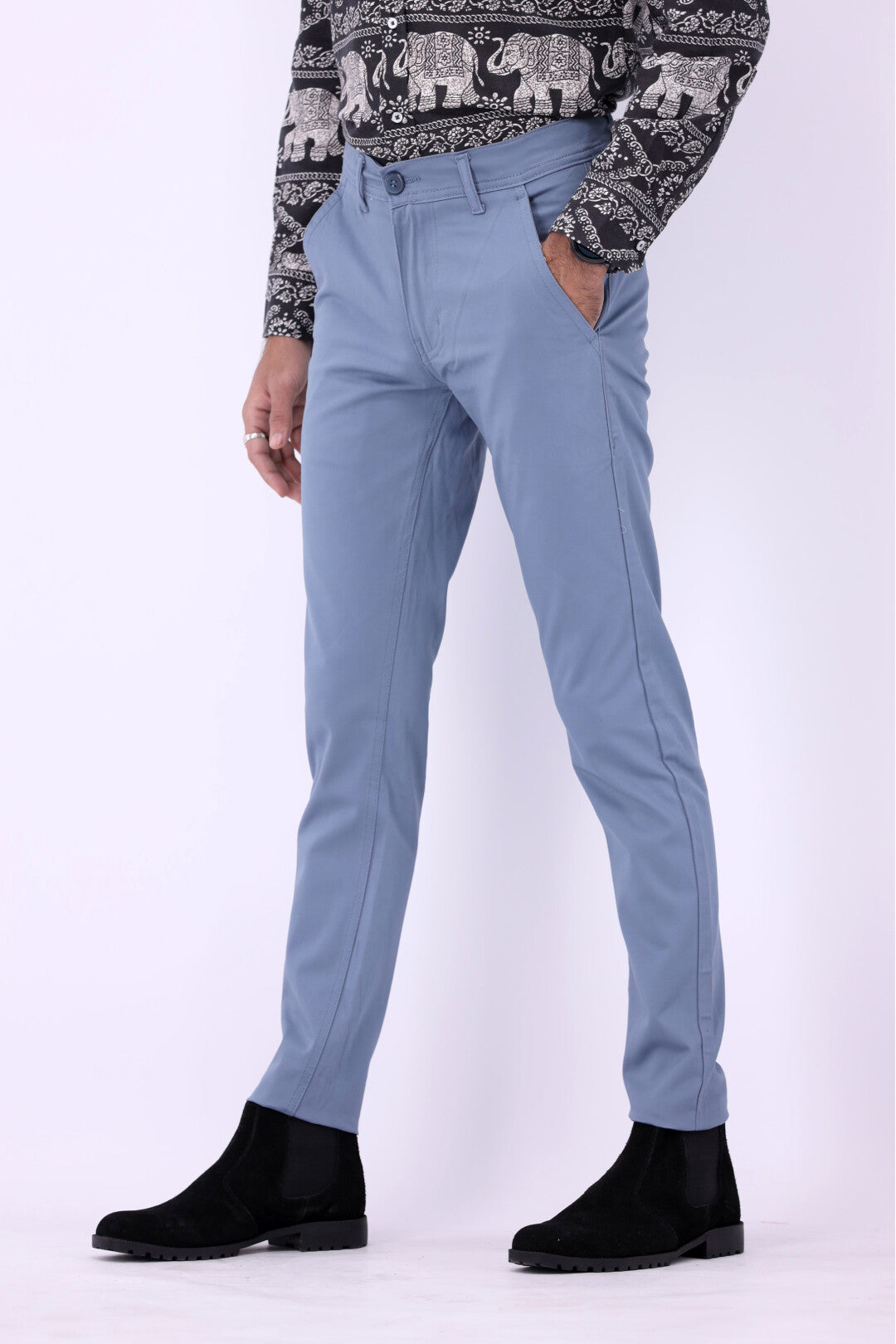 FT Cotton Chinos Pant - Light Blue