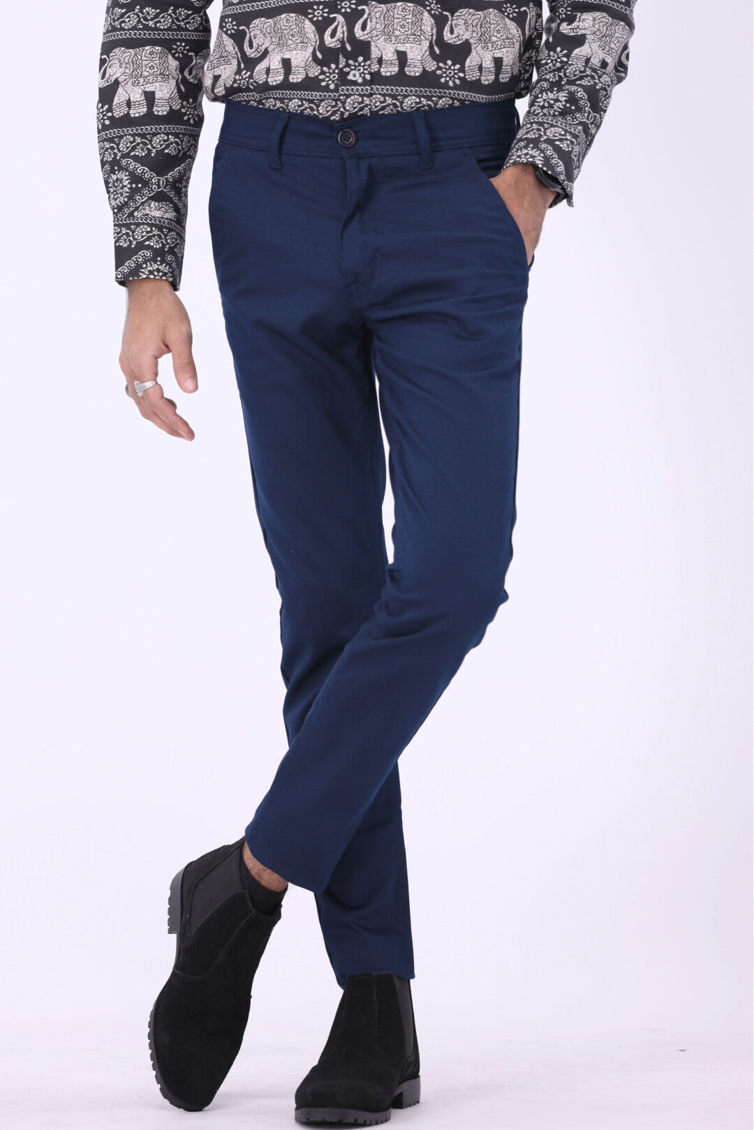 FT Cotton Chinos Pant - Blue