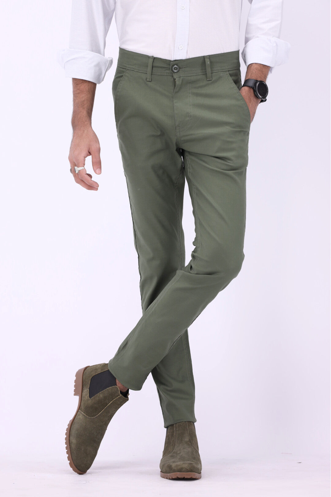 FT Cotton Chinos Pant - Green