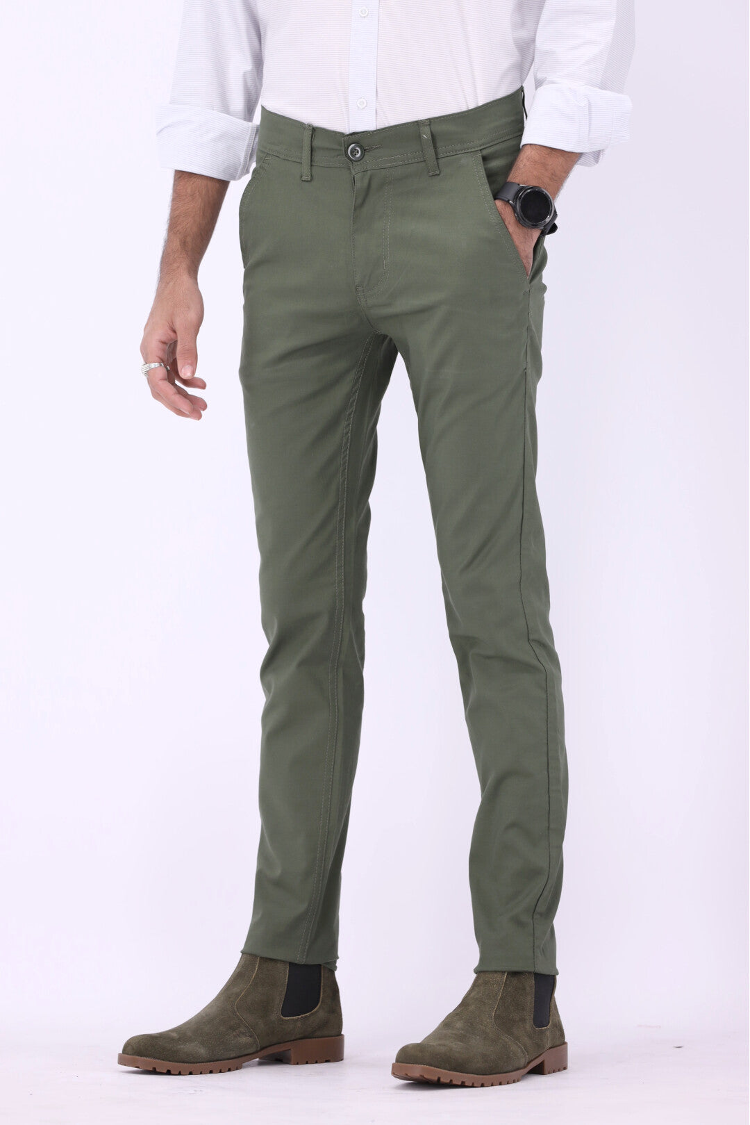 FT Cotton Chinos Pant - Green