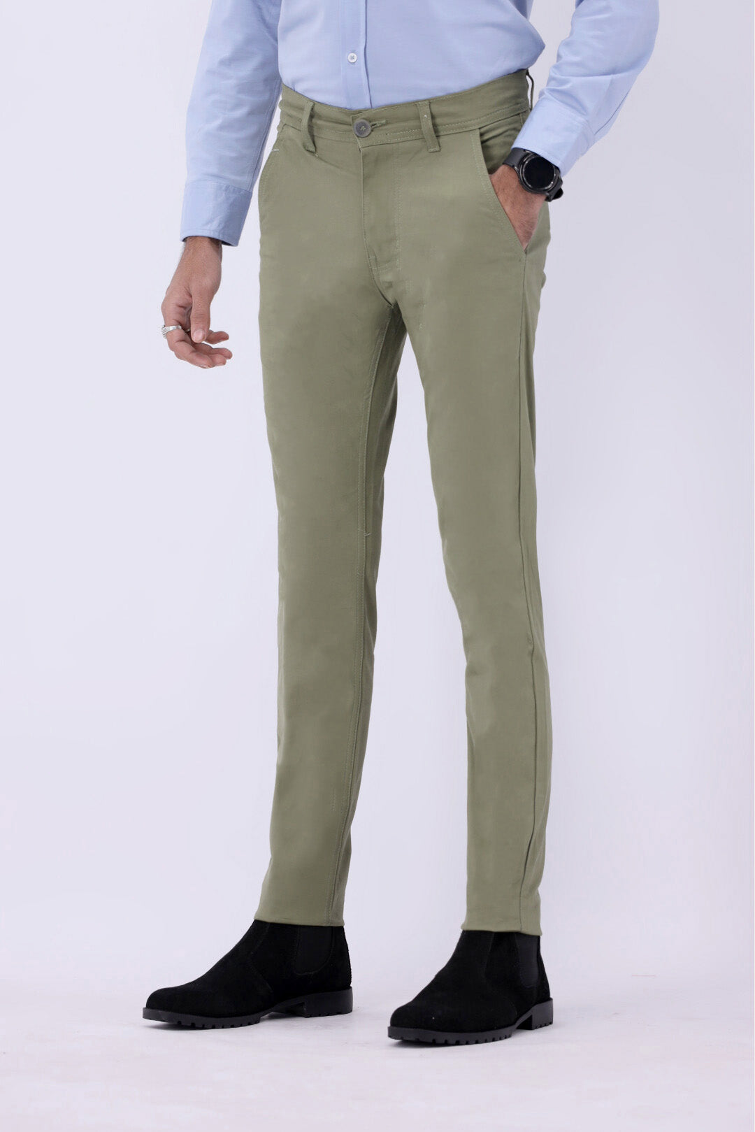 FT Cotton Chinos Pant - Olive Green