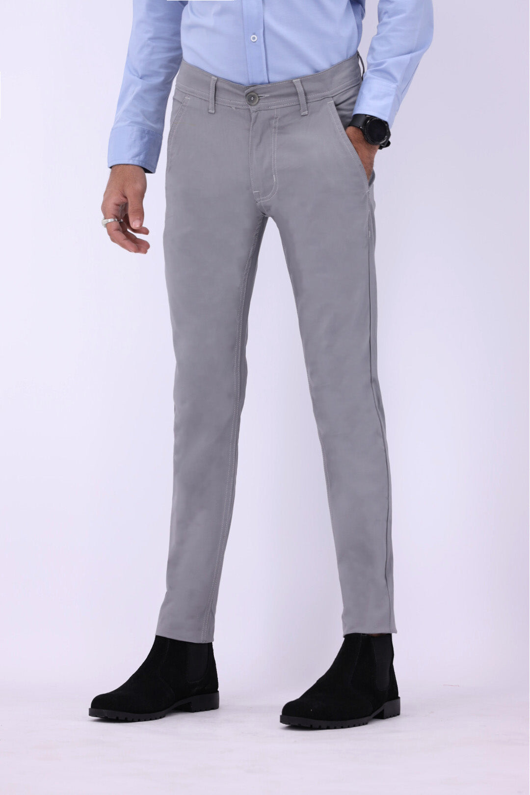 FT Cotton Chinos Pant - Grey