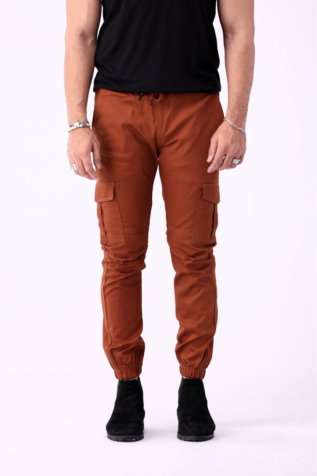 Cargo Six Pocket Trousers for Men, Brown Twill 6 Pocket Cargo Pant