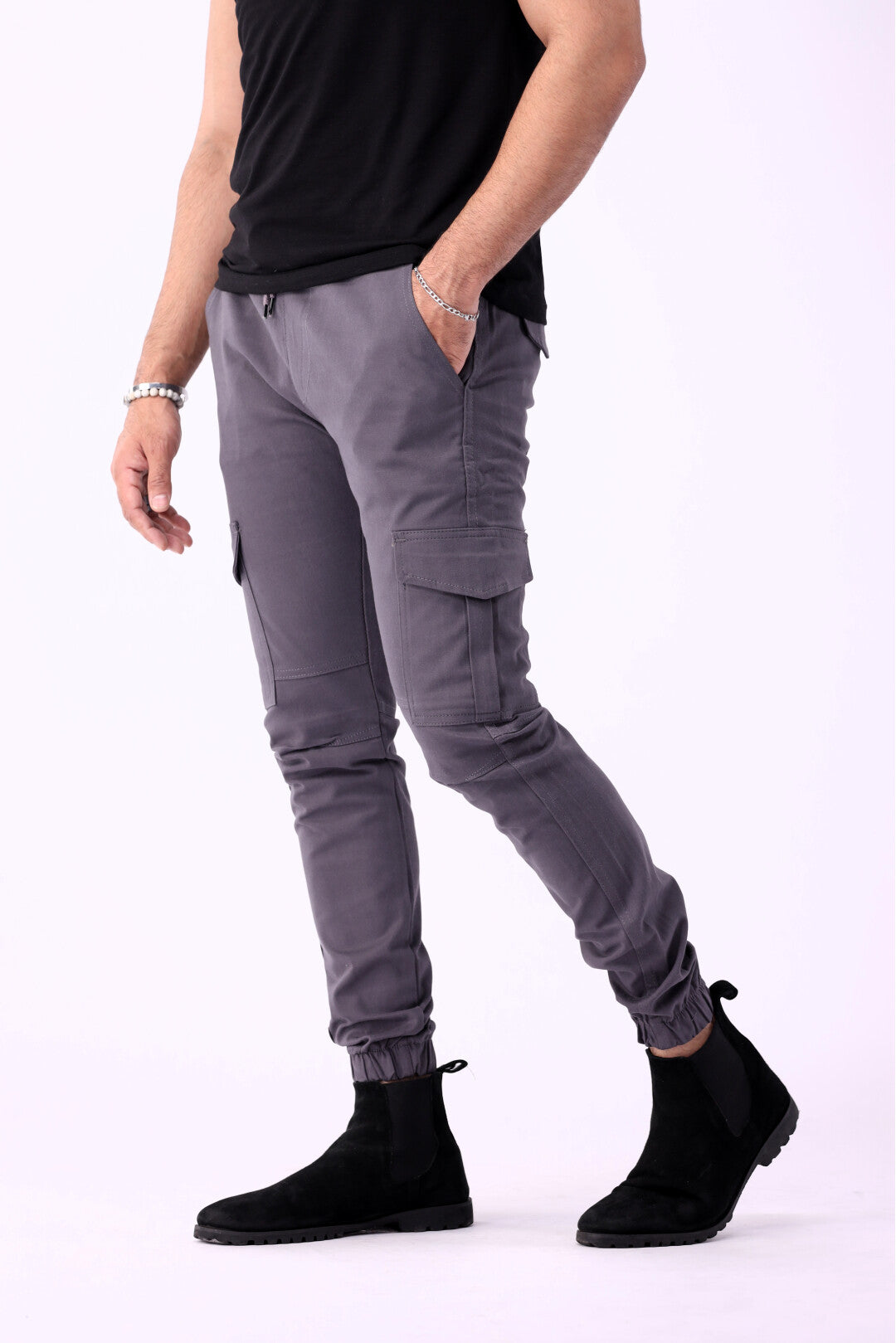 Cargo Six Pocket Trousers for Men - Grey 6 Pocket Cargo Pant