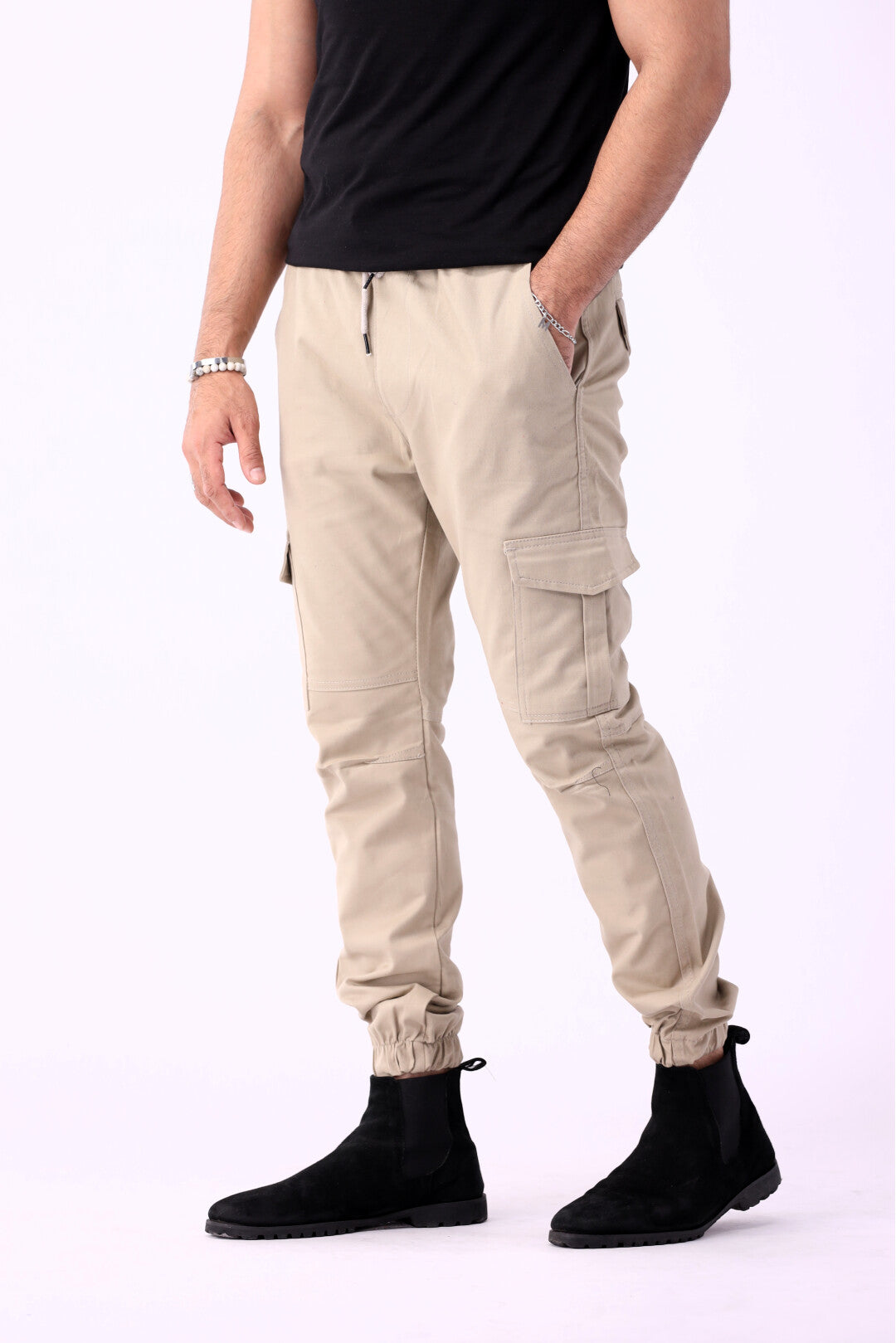 Cargo Six Pocket Trousers for Men, Light Pink 6 Pocket Cargo Pant