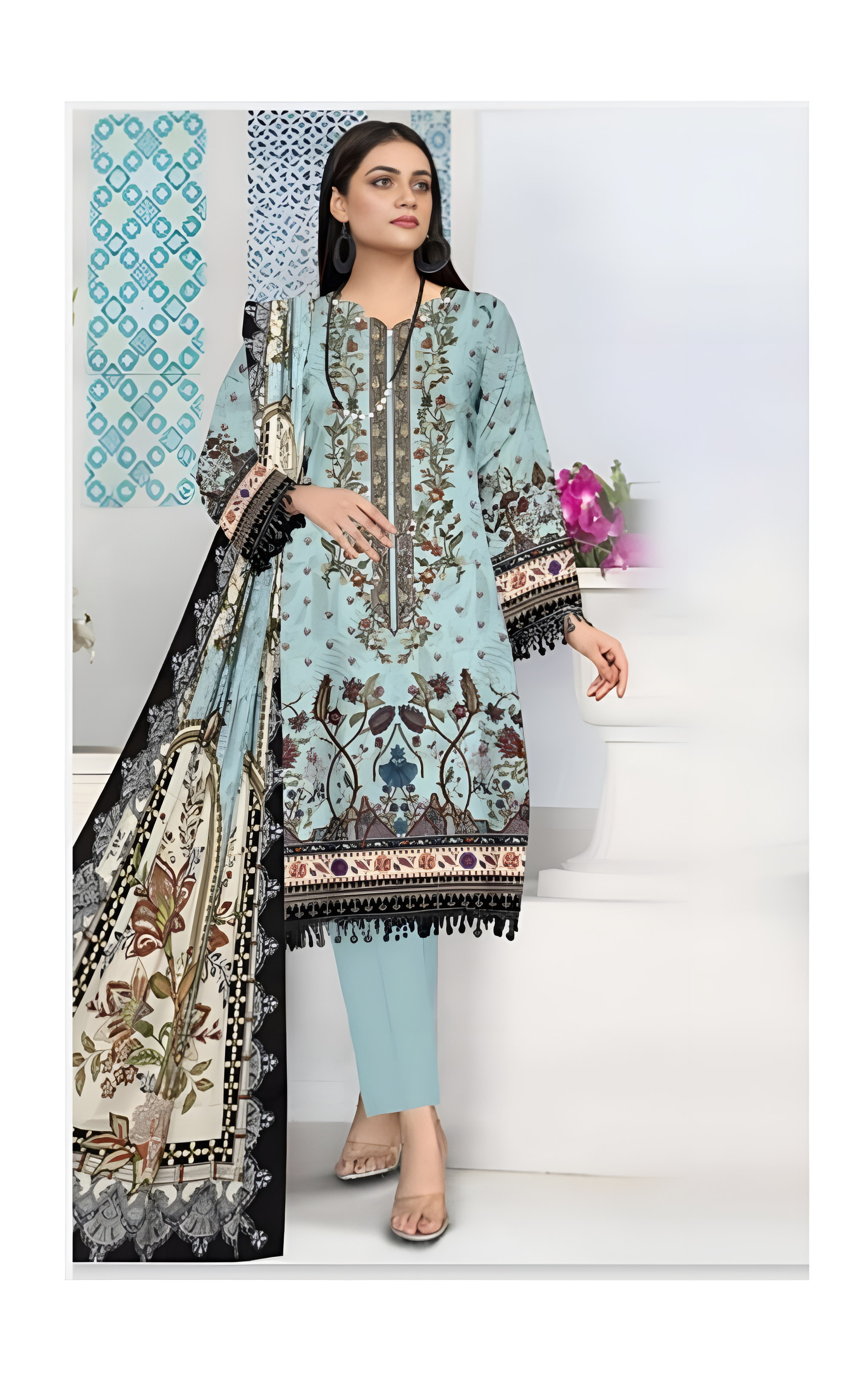 Zara Ali Linen Viscose Unstitched 3-Piece Suit – Luxurious & Versatile